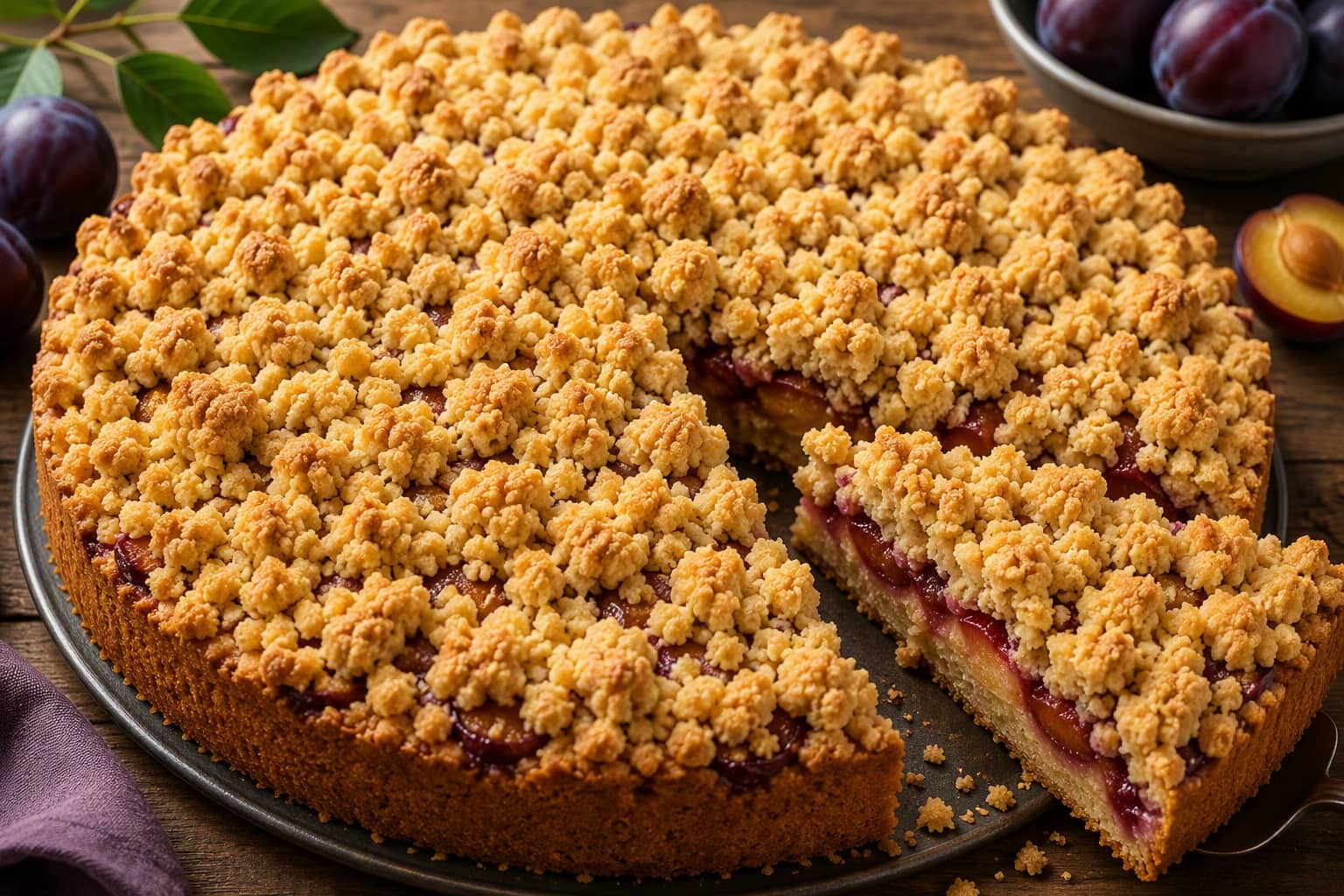 Pflaumenkuchen mit Streuseln