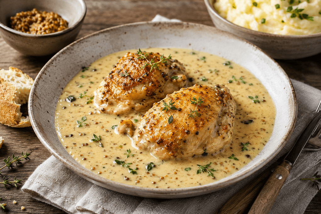 Hähnchen in Senfsauce
