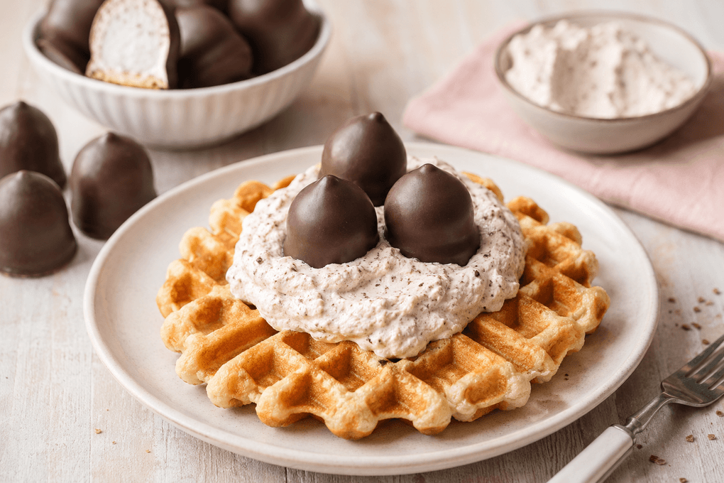Waffeln mit Schaumkusscreme
